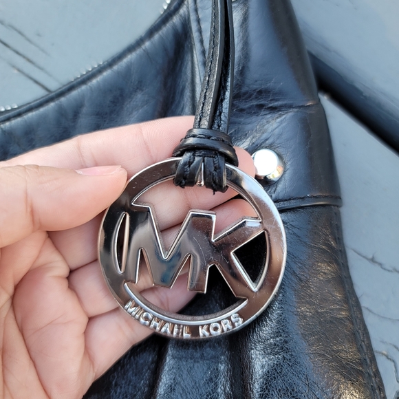 Michael Kors Fallon Black Leather Hobo Bag - Picture 6 of 15